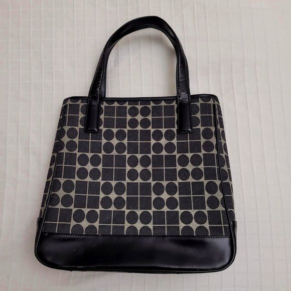 Black and grey patterned satchel. - Picture 1 of 8